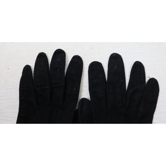VINTAGE WOMEN'S BLACK SOFT SUEDE GLOVES - ALEXETTE - 6.5 - Picture 6 of 15